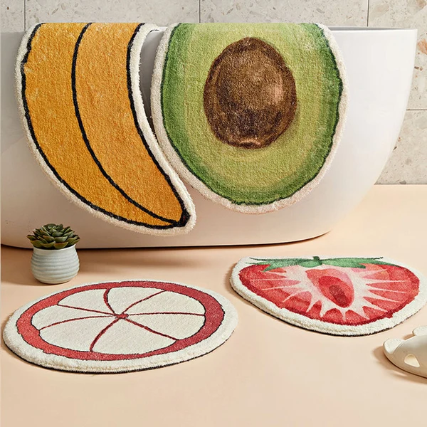 Practical Fruit Bathroom Mat Smooth