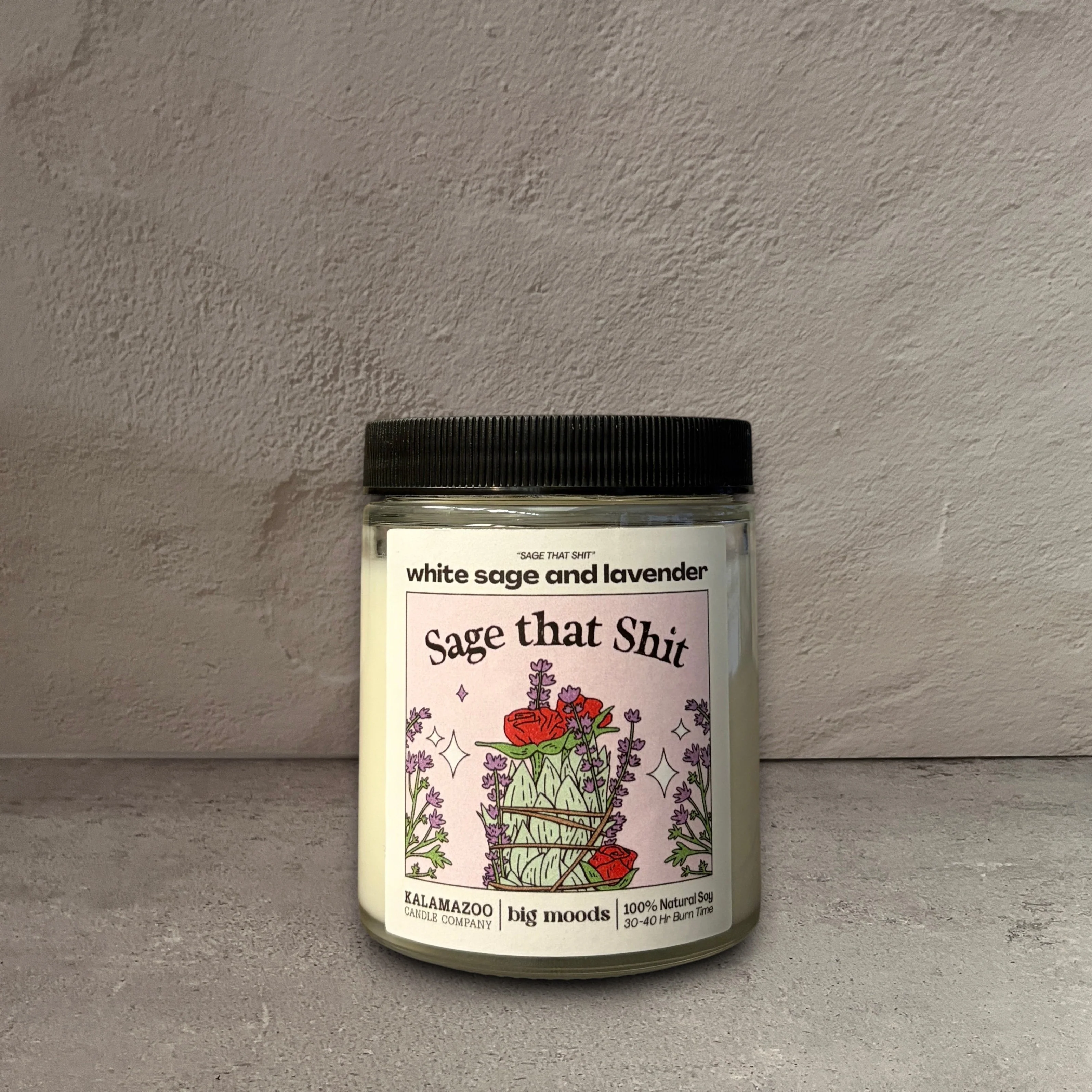 Breathable Sage That Shit White Sage Lavender Soy Candle Fast