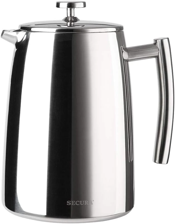 Fashionable Secura French Press Coffee Maker 50-Ounce 304 Stainless Steel Insulated Coffee Press with Extra Screen Clean