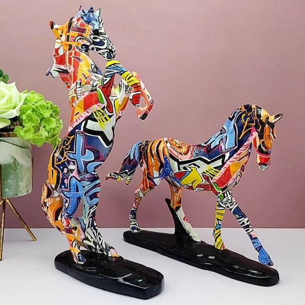 Versatile Abstract Graffiti Horse Figurine Top-Quality