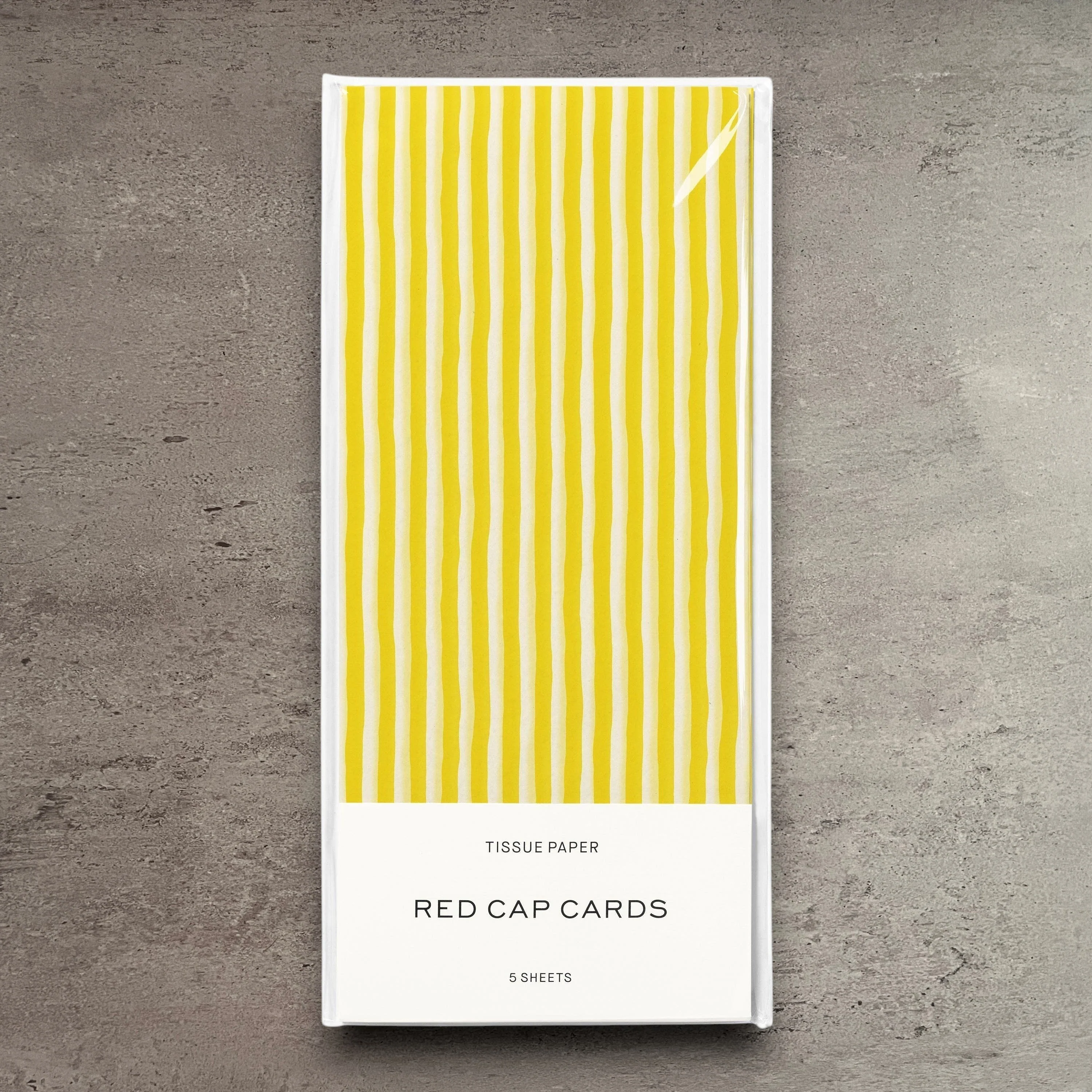 Detailed Yellow Stripe Tissue Paper 5 Sheets Natural