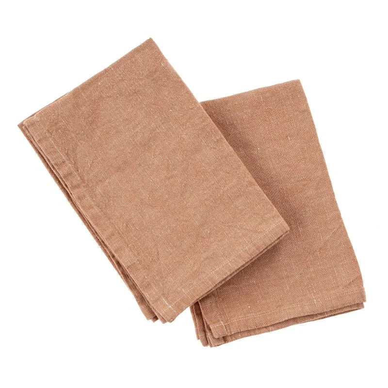 Exceptional Stonewashed Linen Tea Towels S 2 - Terracotta Healthy