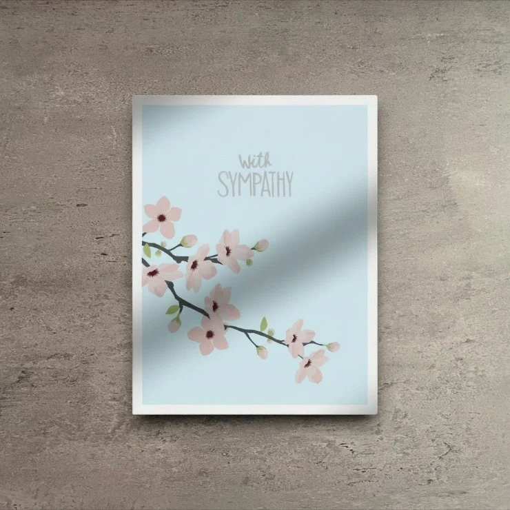 Durable Cherry Blossom Sympathy Card Reusable