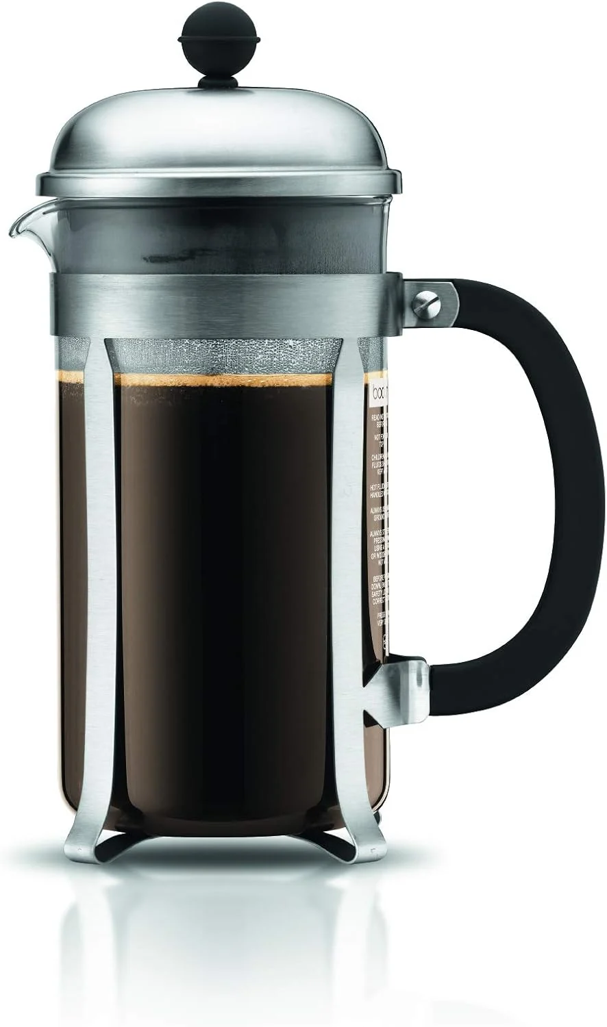 Excellent Bodum 34oz Chambord French Press Coffee Maker High-Heat Borosilicate Glass Brushed Stainless Steel – Made in Portugal Long-Lasting