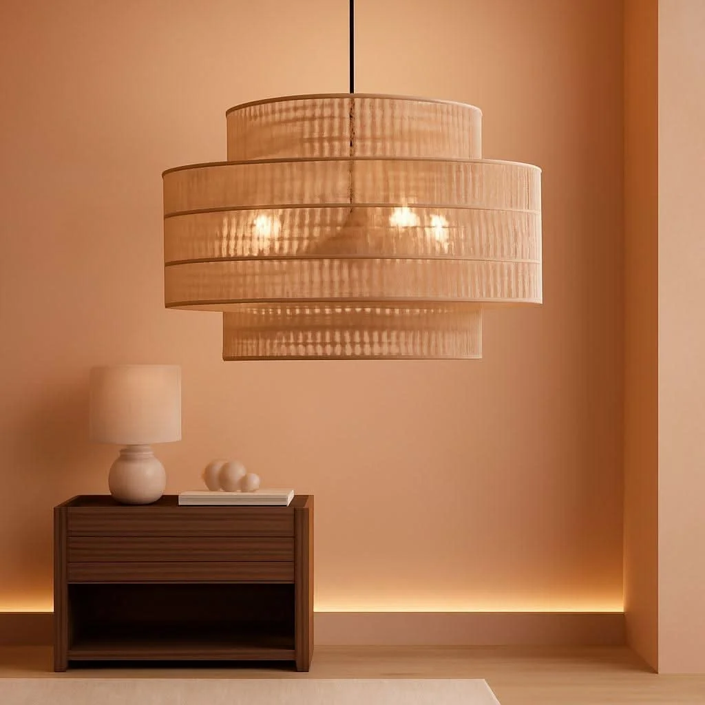 Easy-to-Use 24 Inch Bohemian Handwoven Rattan Chandelier 6 Light Contemporary