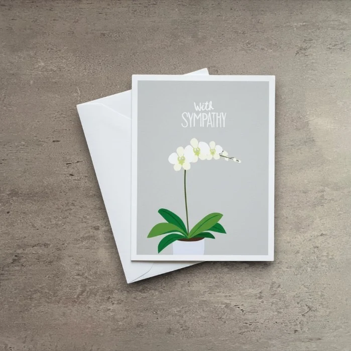 Convenient Orchid Sympathy Card Relaxed