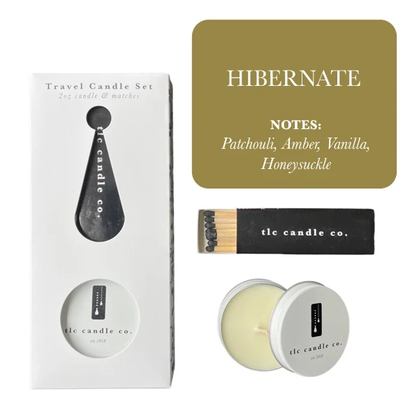 Trendy Travel Candle with Matches - Hibernate Healthy
