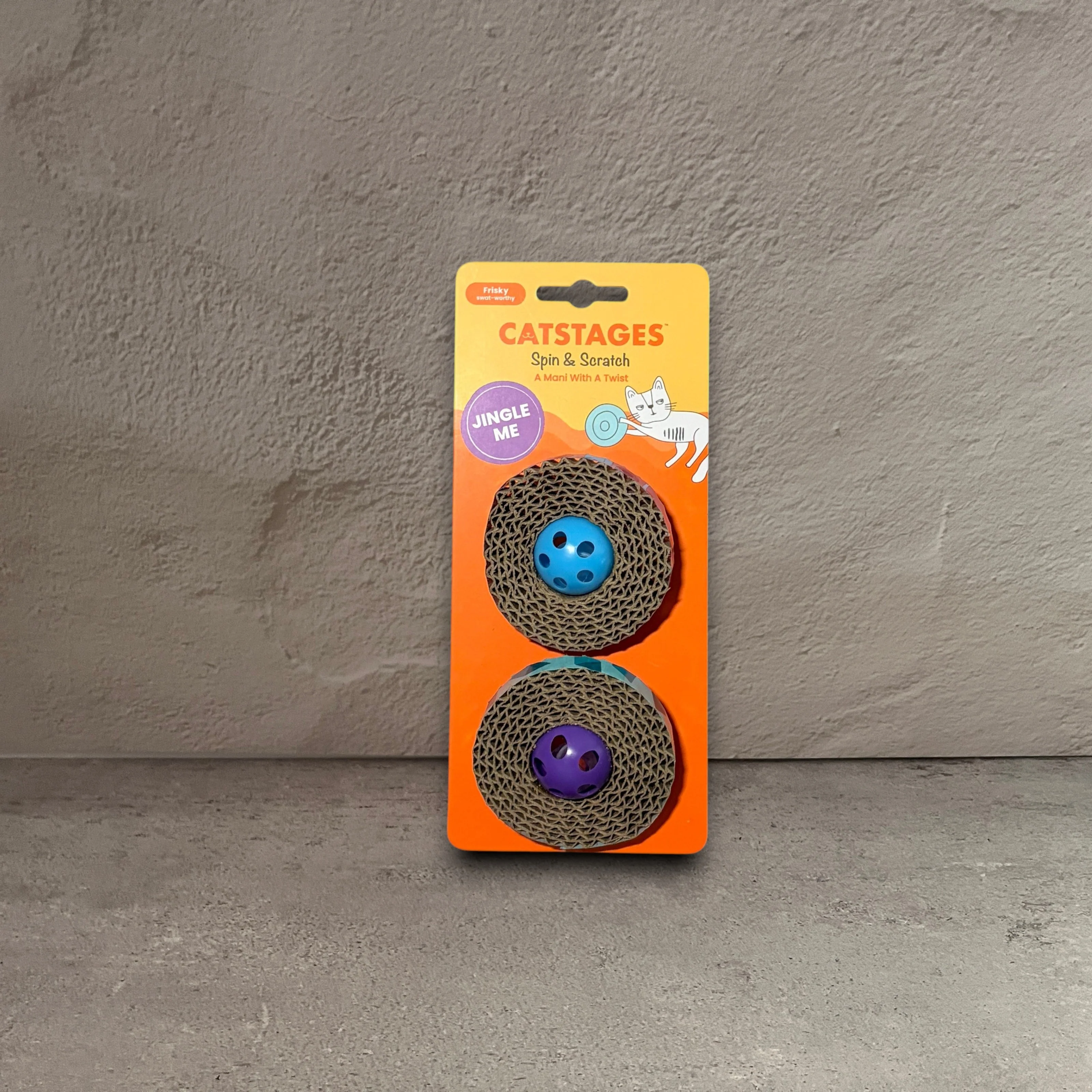 Natural Catstages Spin Scratch Cat Toys 2pc Optimized