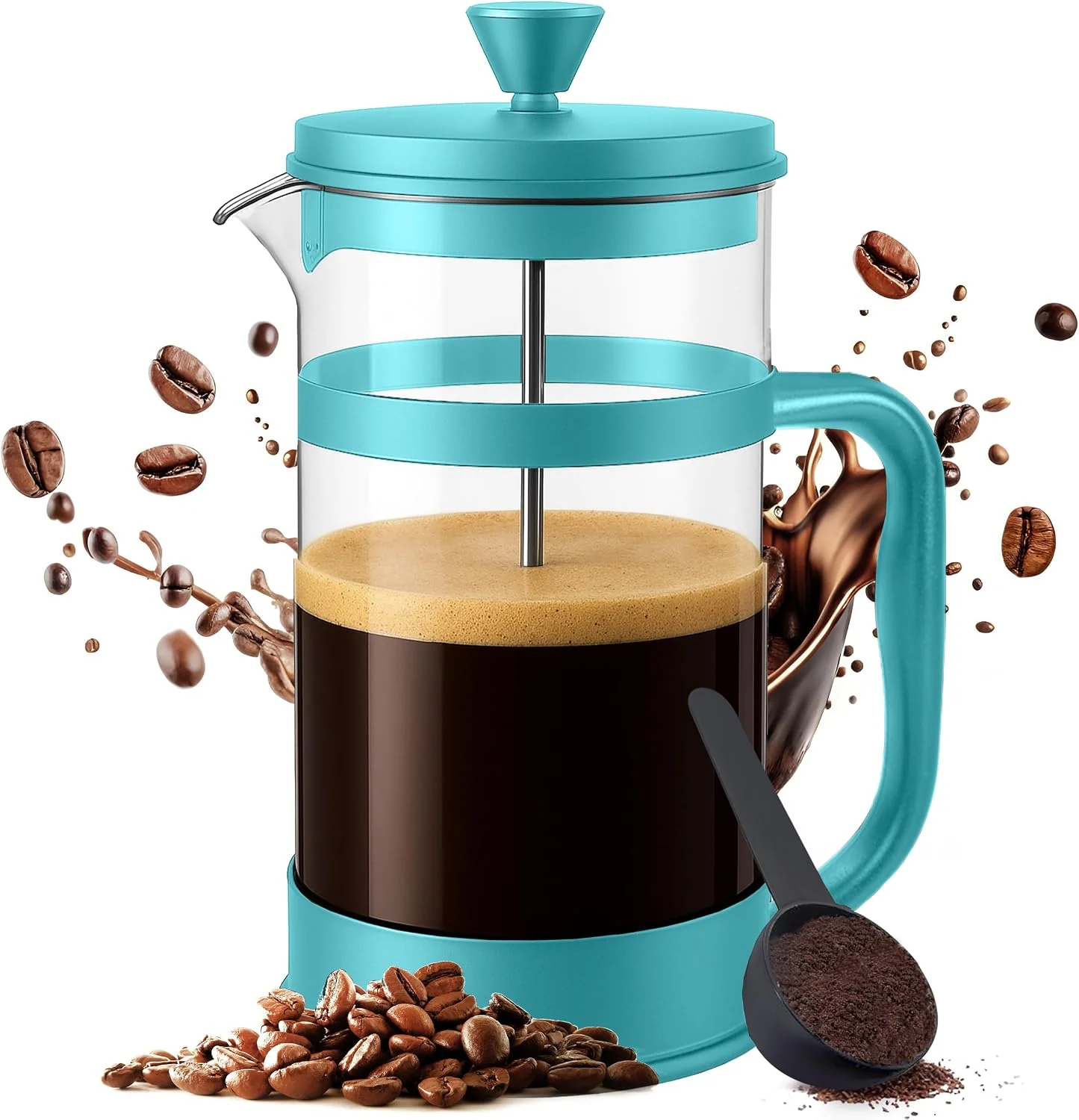 Carefully Designed Utopia Kitchen Borosilicate Glass French Press Coffee Maker 34 Oz Aqua Heat-Resistant Cafetiere amp Tea Maker Thickened Glass Coffee Press for Travel and Camping Organic