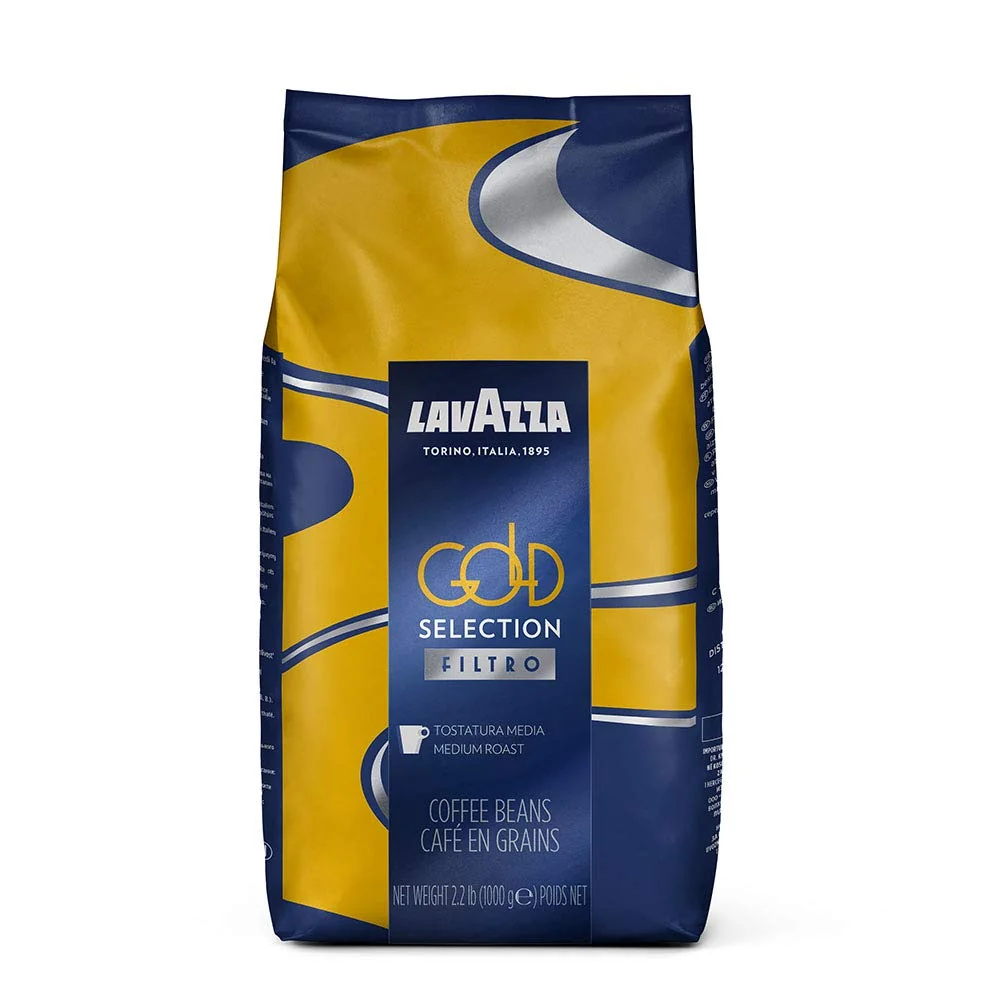 Traditional Lavazza Gold Selection Filtro Whole Bean Coffee Light Roast Vanille and Chamomille flower aromatic notes 2.2 LB Powerful