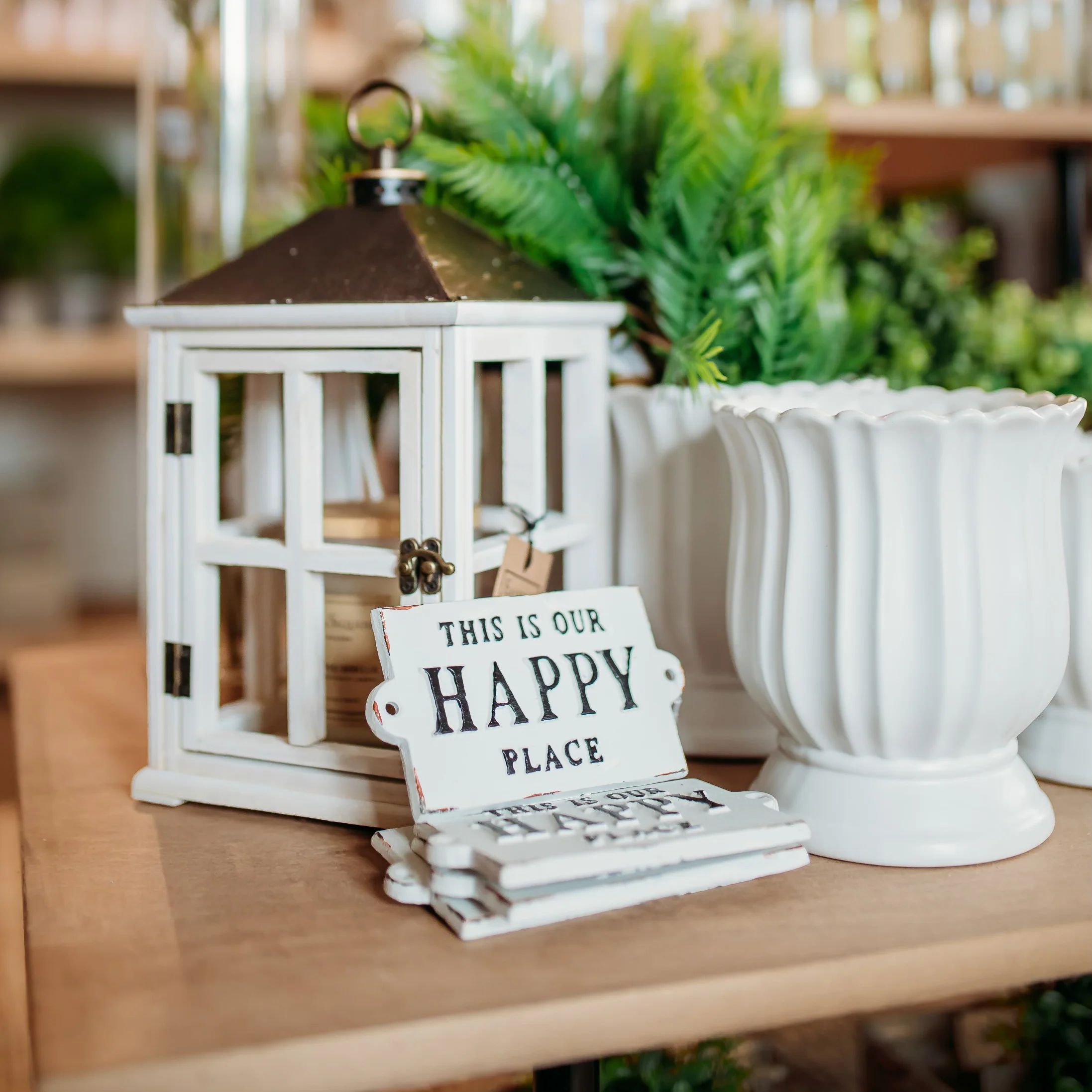 Versatile Cast Iron Happy Place Sign 5.5 Original Design
