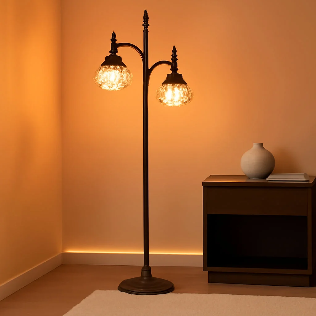 Sustainable Black 66Inch Tall Floor Lamp Dimmable Bulbs Included Lightweight