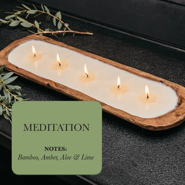 High-End 5-Wick Dough Bowl Soy Candle - Meditation Healthy