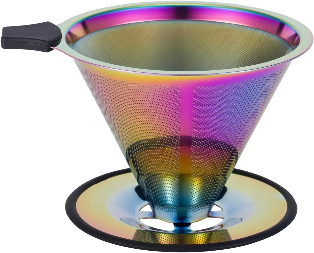 First-Class Pour Over Coffee Dripper Insintar Reusable Stainless Steel Coffee Filter Paperless Metal Coffee Strainer Single Cup Coffee Maker 1-4 Cup for Camping Contemporary