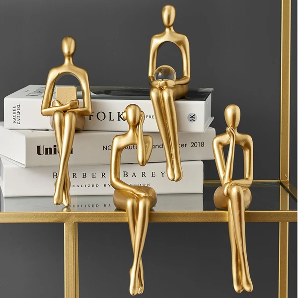 Top-Quality Golden Abstract Figurine Smart
