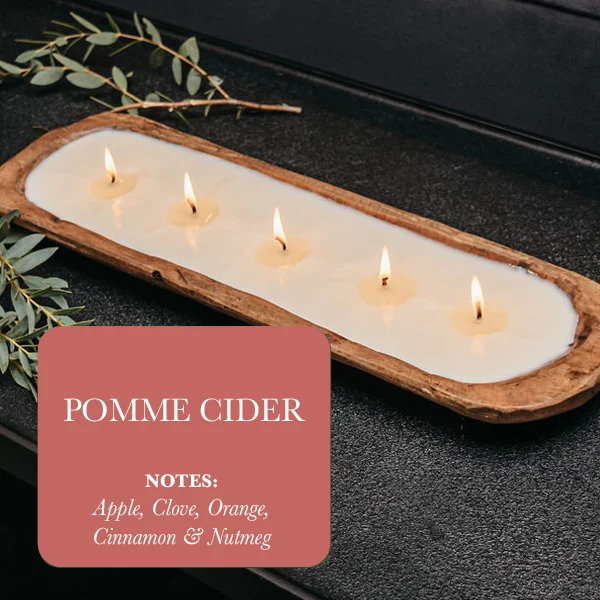 Optimized 5-Wick Dough Bowl Soy Candle - Pomme Cider Comfortable