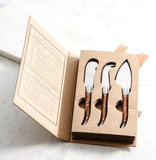Proven Wood Grain Cheese Knife 3-piece Gift Set Trusted