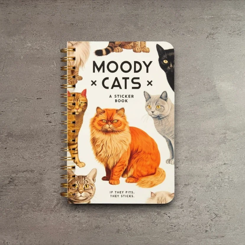 Powerful Brass Monkey Moody Cats Sticker Book Dependable