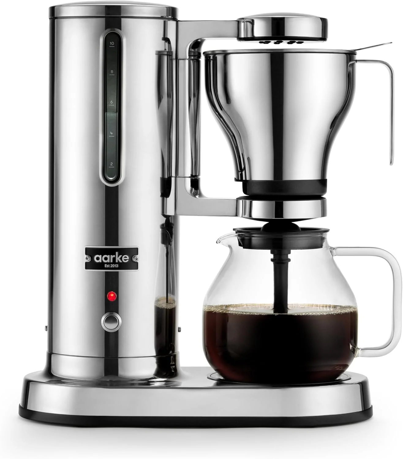 Official aarke Drip Coffee Maker with 42oz Glass Carafe Stainless Steel Electric Drip Brewer Automatic Drip-stop Brews Full Pot in Under 6 Minutes SCA Modern