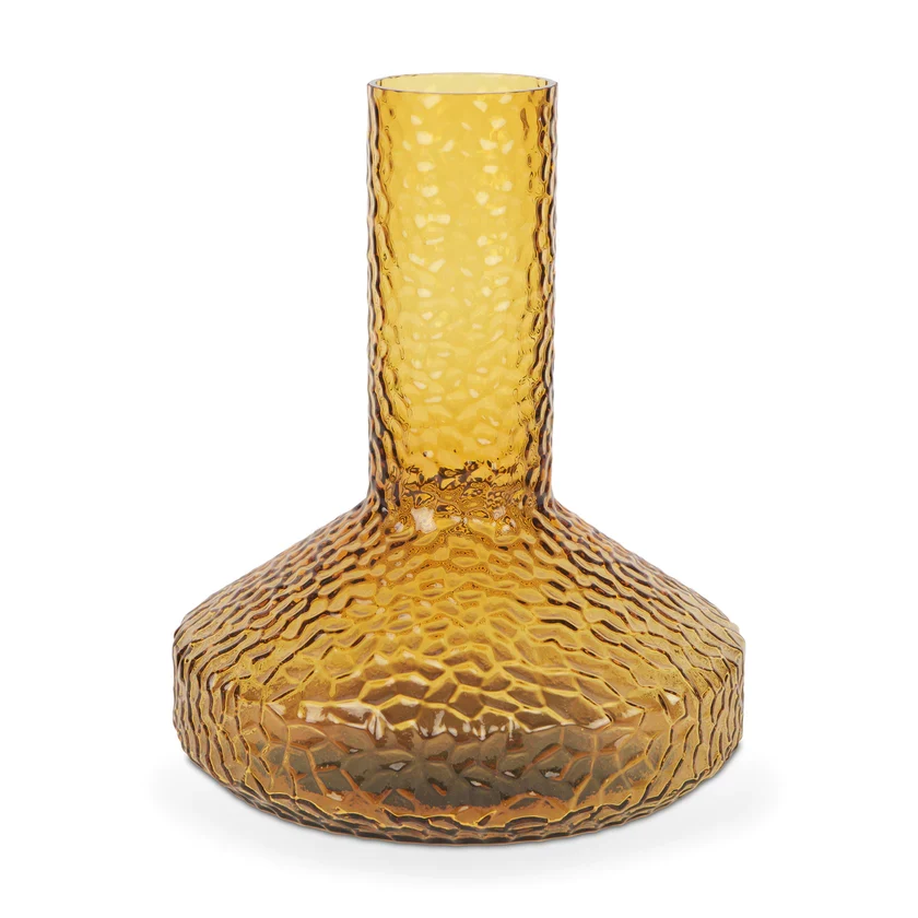 Enhanced Jolene Tall Amber Glass Vase Certified