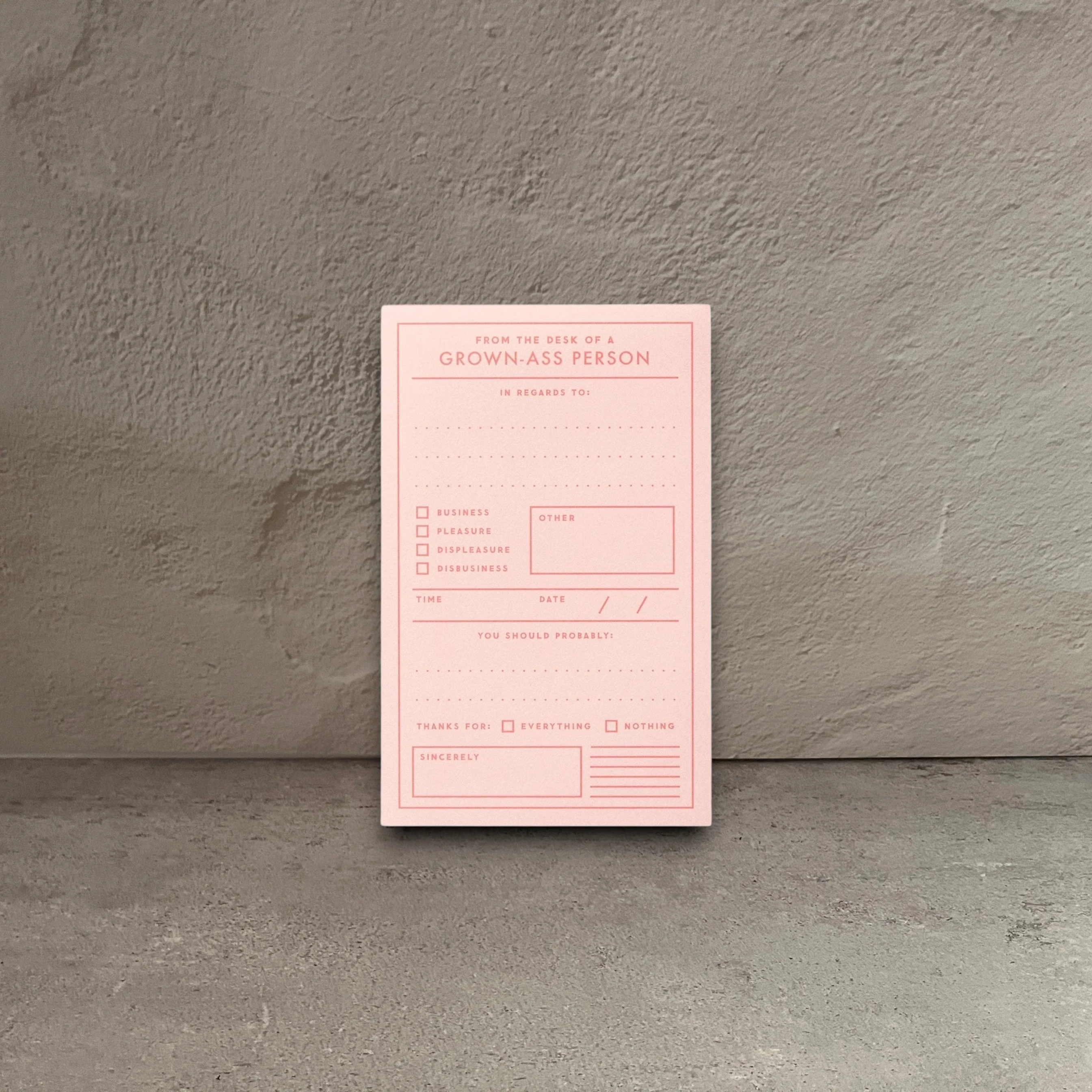 Fine Crafted Brass Monkey Grown-ass Person Memo Pad Sophisticated