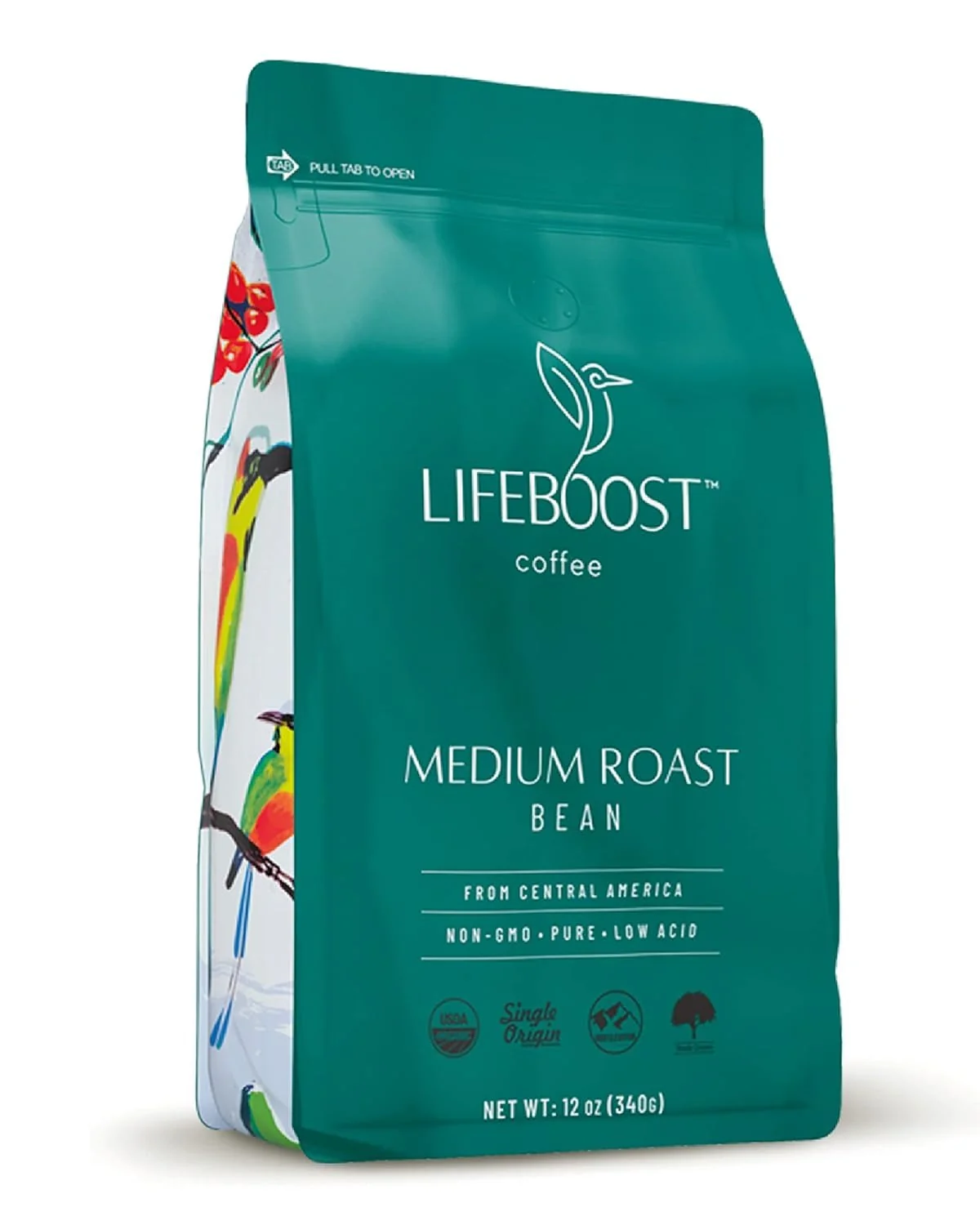 Long-Lasting Lifeboost Organic Coffee Beans Medium Roast - Low Acid Single Origin Non-GMO Organic Whole Bean Coffee - Third Party Tested For Mycotoxins amp Pesticides - 12 Ounces Safe