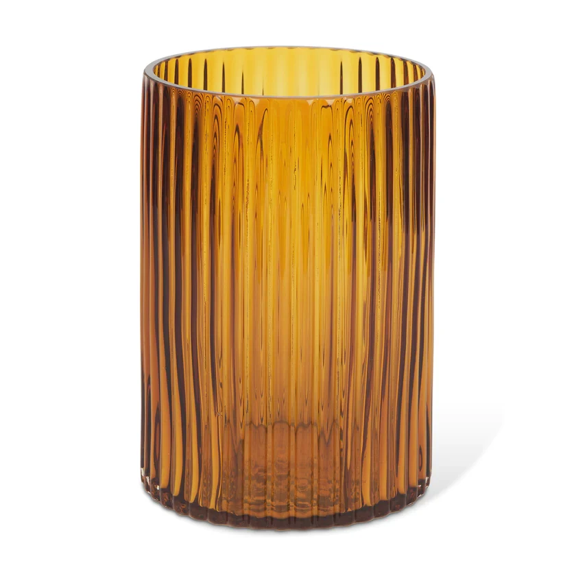 Crafted Dawn Short Amber Glass Vase Original