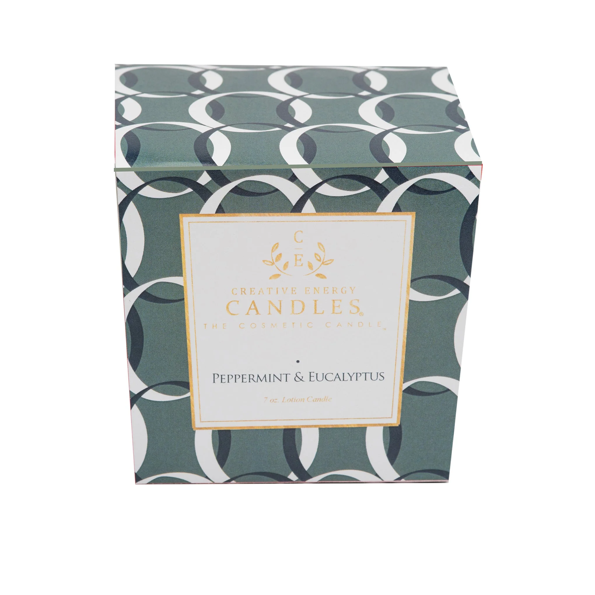 Contemporary Peppermint Eucalyptus Soy Lotion Candle Enhanced