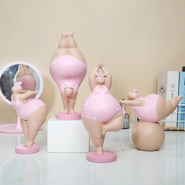 Advanced Charming Plus-Size Yoga Woman Figurine Reusable
