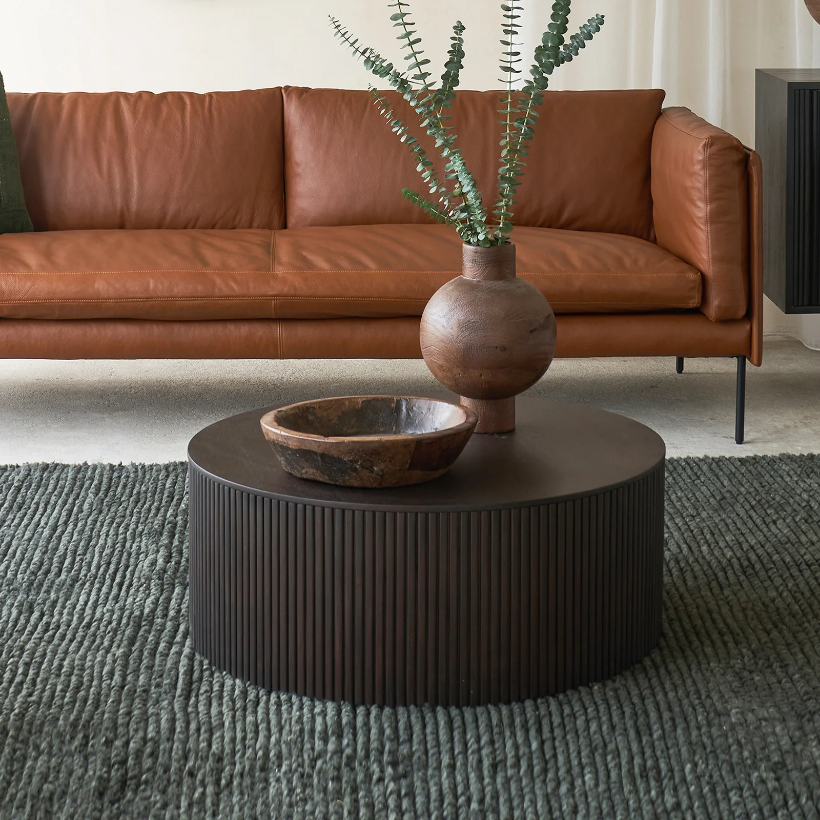 Practical Roller Max Coffee Table Mahogany Dark Brown - Large 80cm Soft