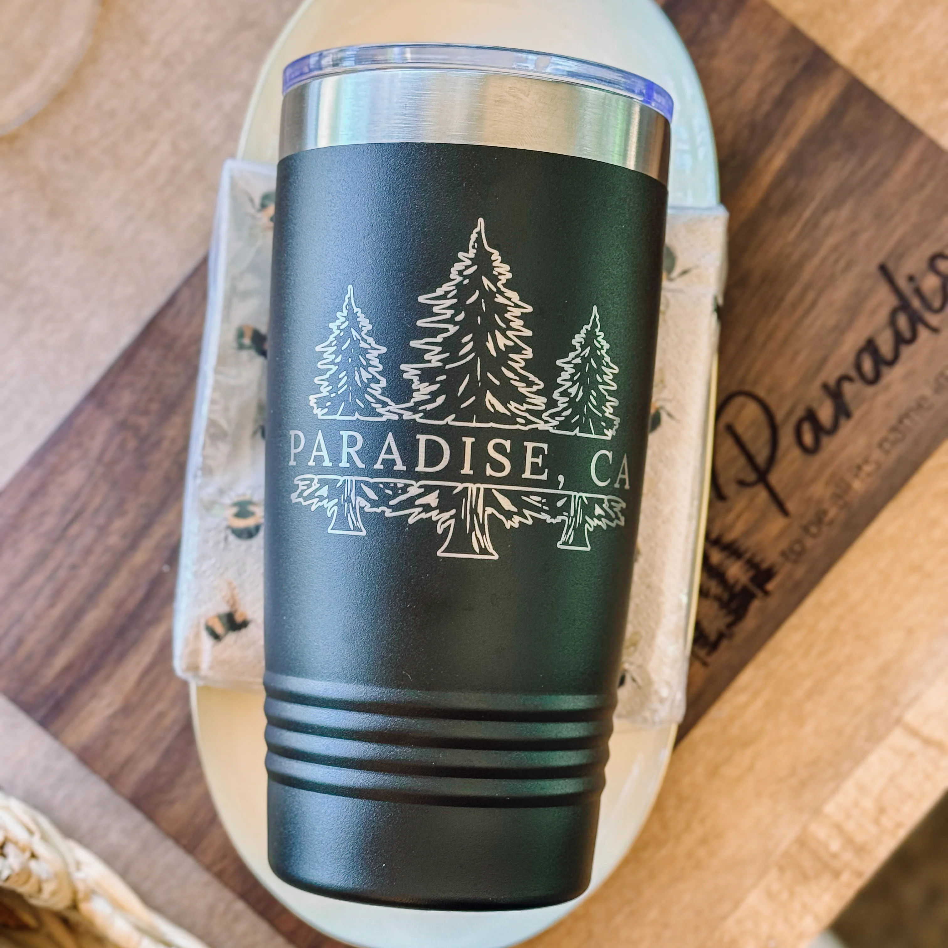 Recyclable 20 oz Insulated Tumbler 3 Tree Design Advanced