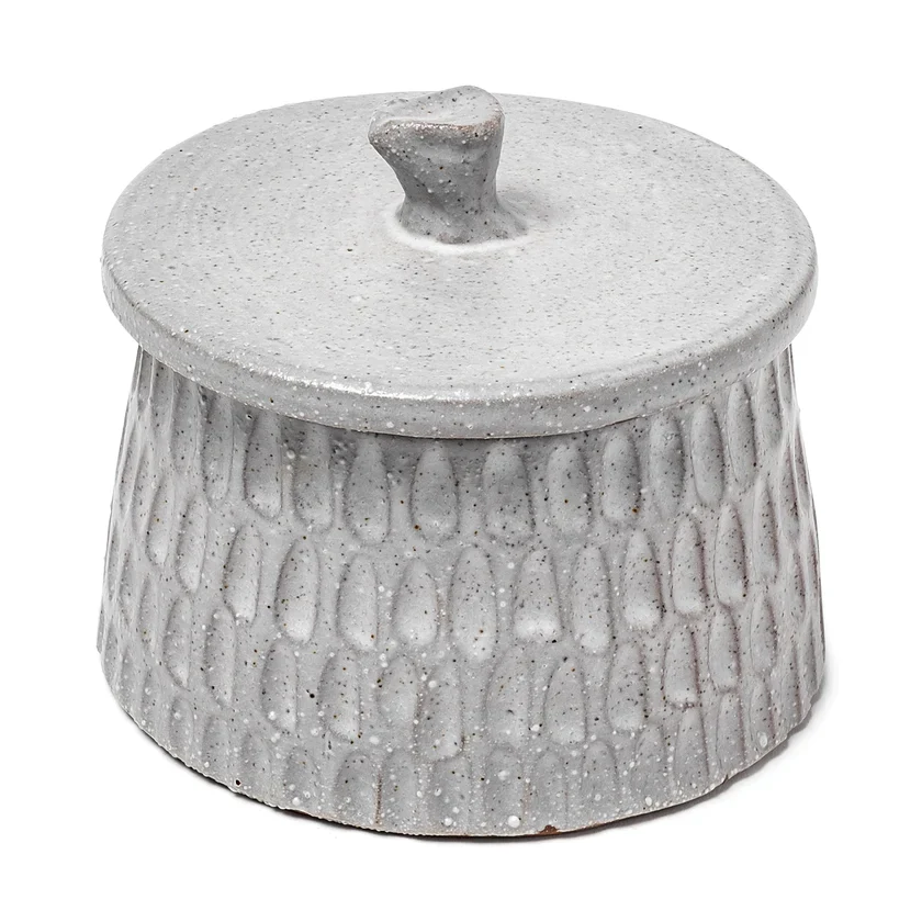 Versatile Azul Large 5L x 5W Gray Ceramic Detailed Decorative Box Certified