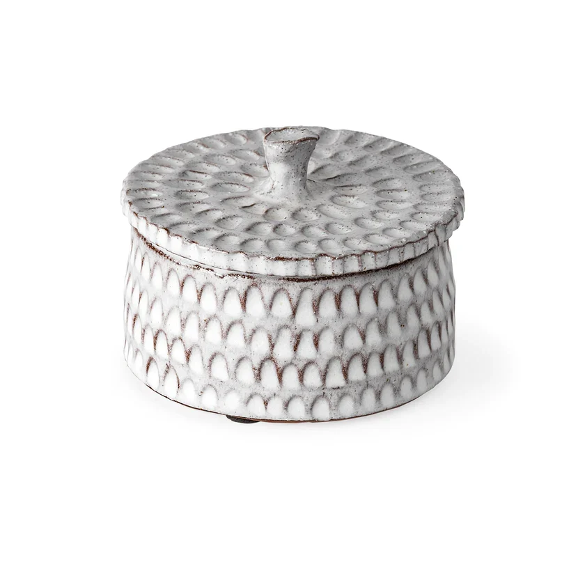 First-Class Azul Small 5L x 5W Gray Ceramic Detailed Decorative Box Quality