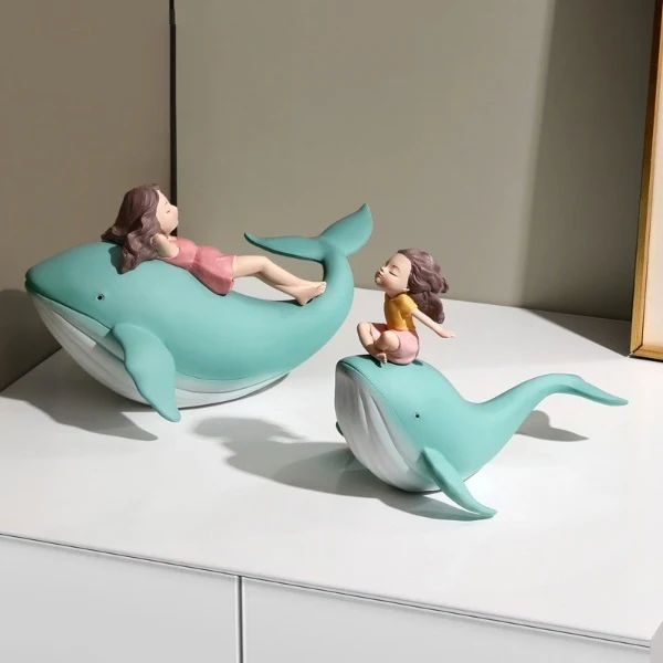 Sustainable Whale Girl Figurine Minimalist