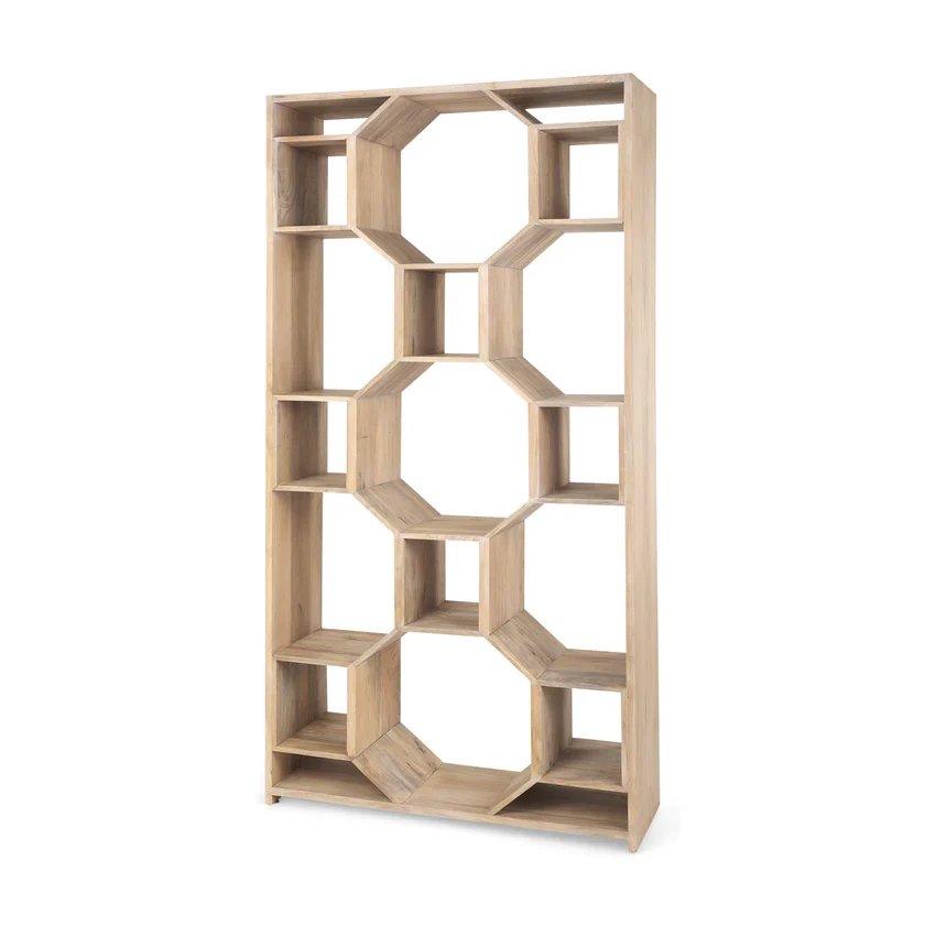 Eco-Friendly Traro Blonde Wooden Compartment Shelving Unit Healthy