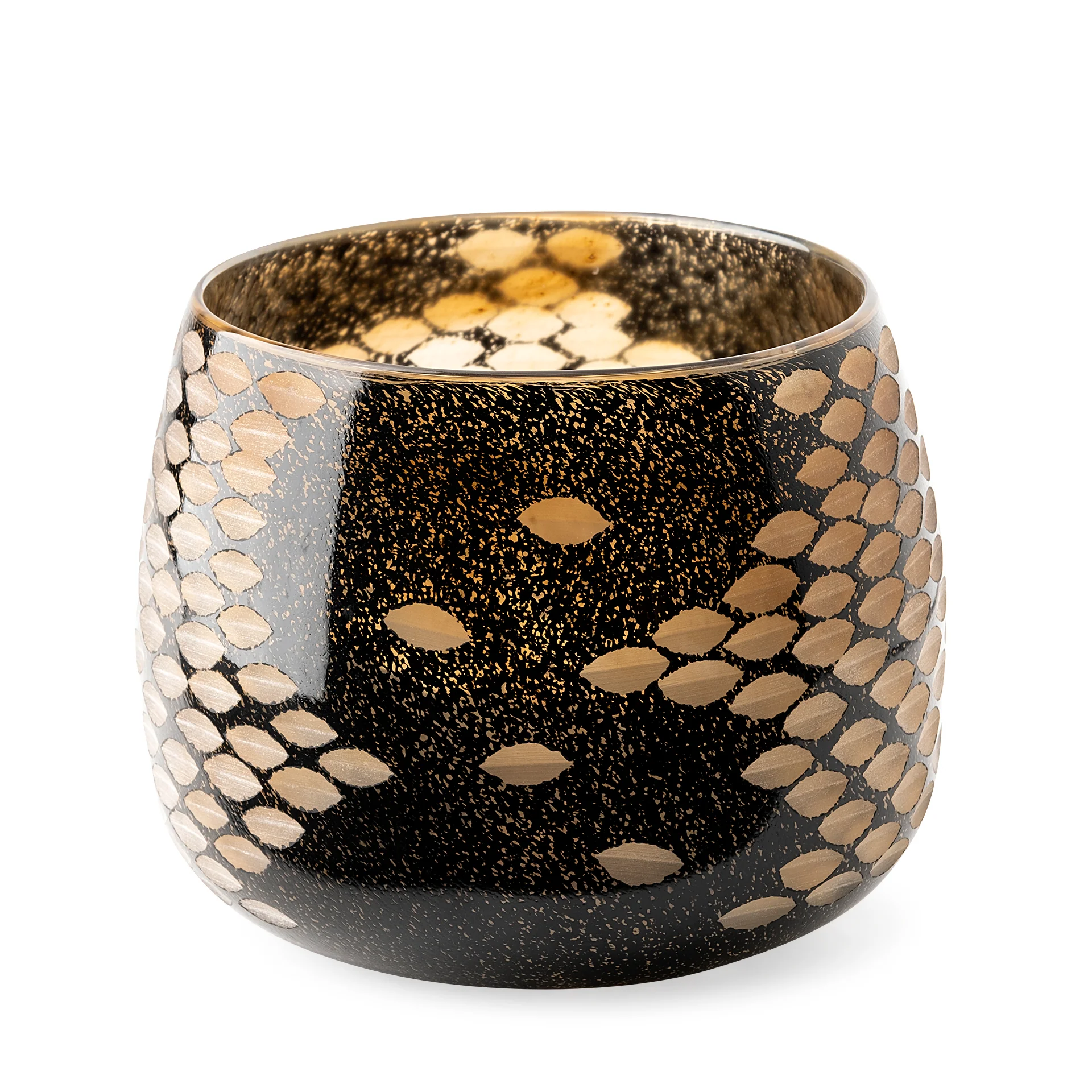Clean Mojave Small Black and Gold Detail Glass Vase Durable