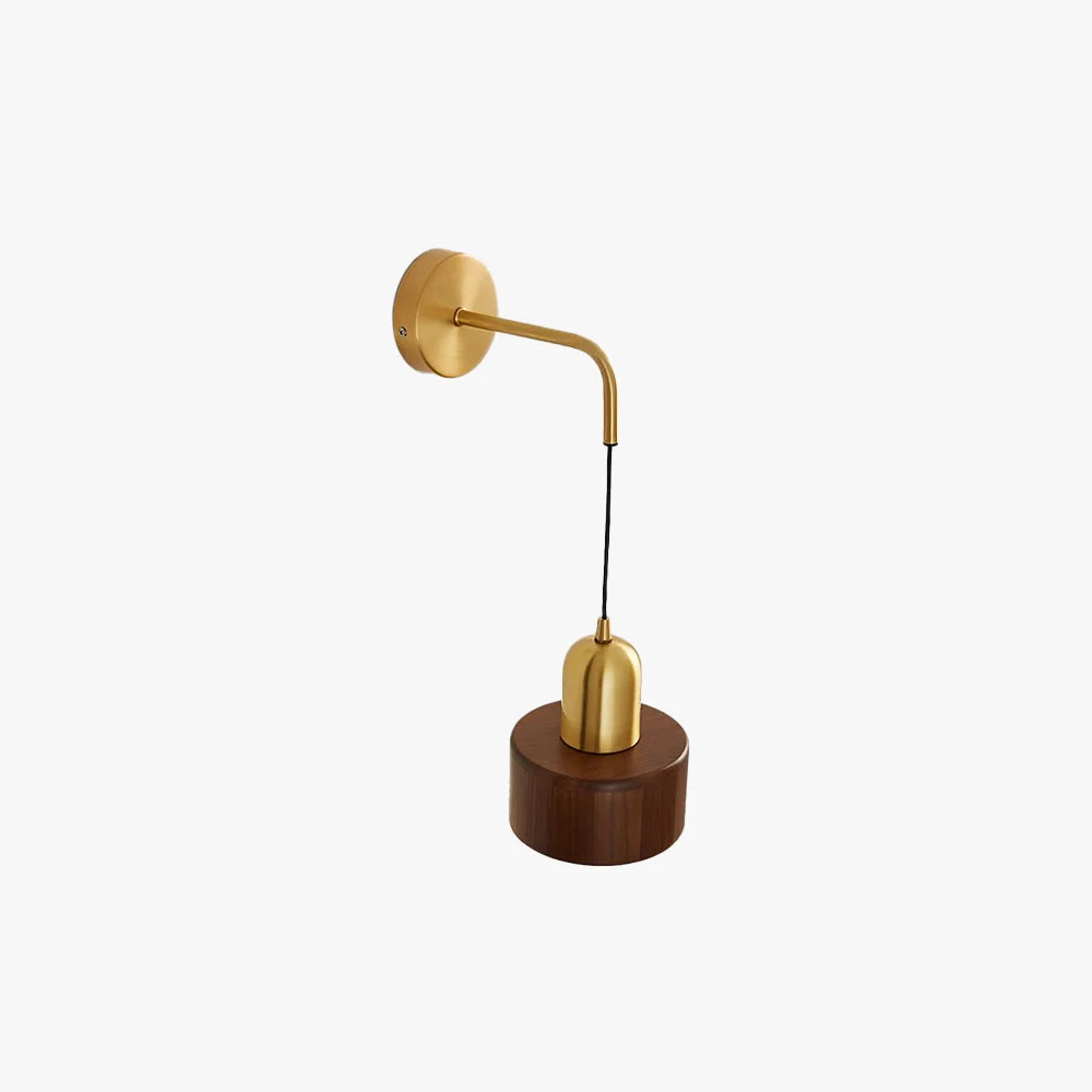 Effective Ozawa Vintage Wooden Cylinder Wall Lamp Certified
