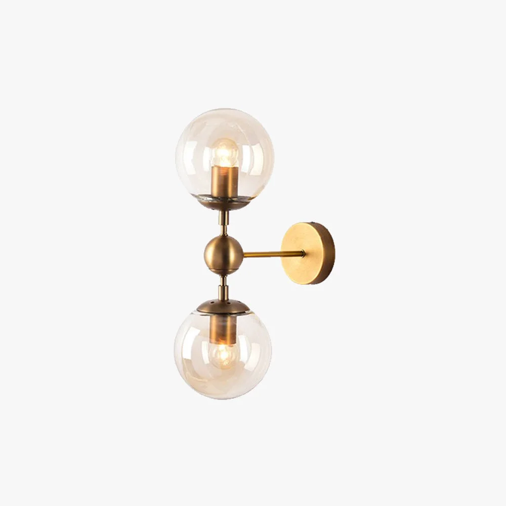 Efficient Valentina Globe Glass Vanity Wall Light Black Gold Bedroom Classic