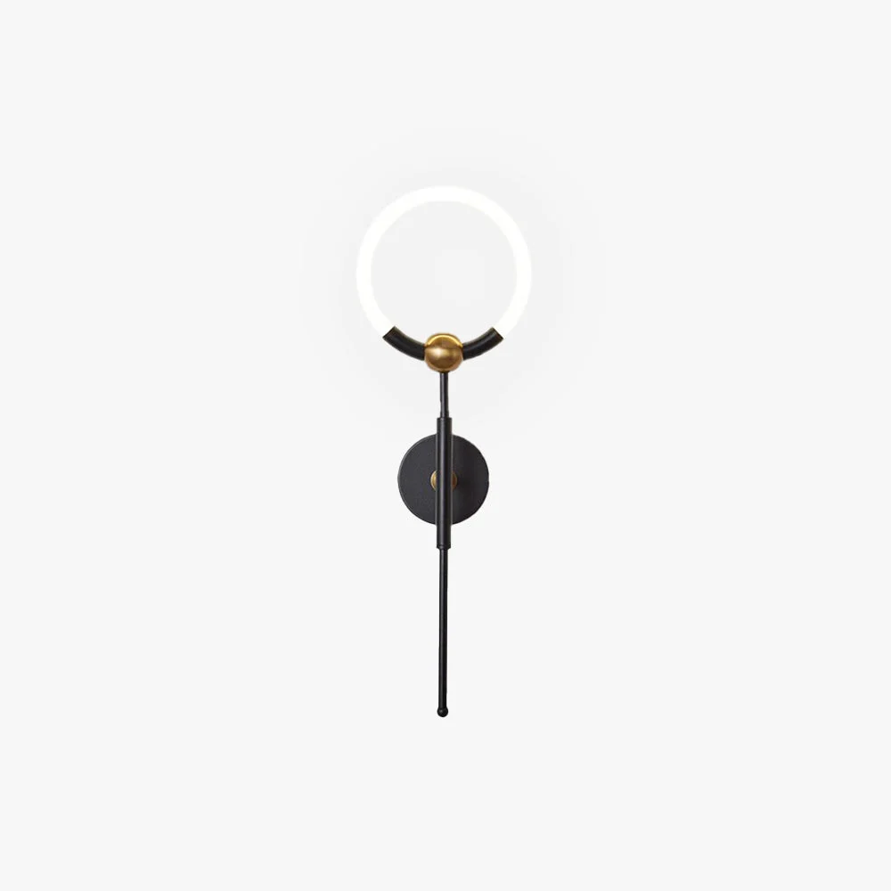 Advanced Arisha Modern Ring Vanity Wall Lamp Black Gold Bathroom Luxury