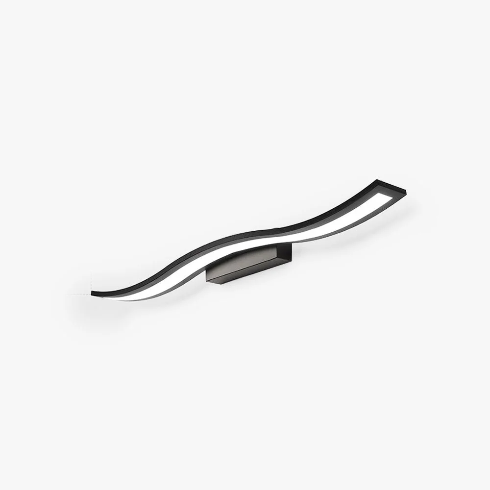 Fine Leigh Modern Art Wave Shape LED Indoor Wall Lamp Black White Genuine