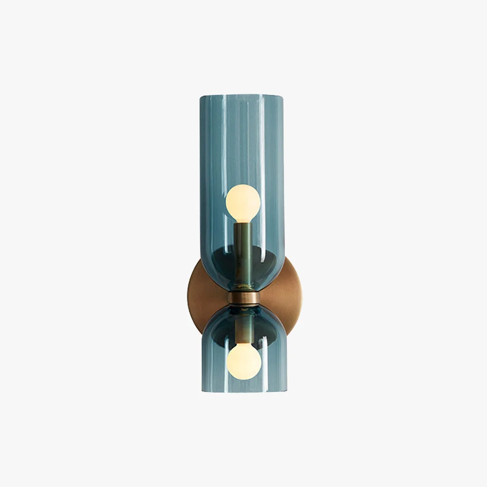 Original Hailie Modern Bedroom Glass Wall Lamp Sconce Blue Gray White Relaxed