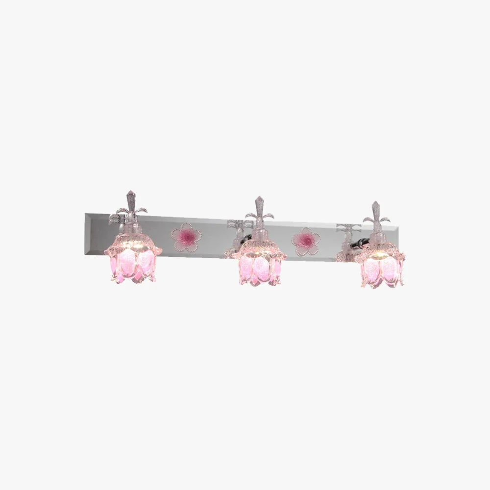 Relaxed Félicie Modern Flower Vanity Wall Lamp Pink Bathroom Elegant
