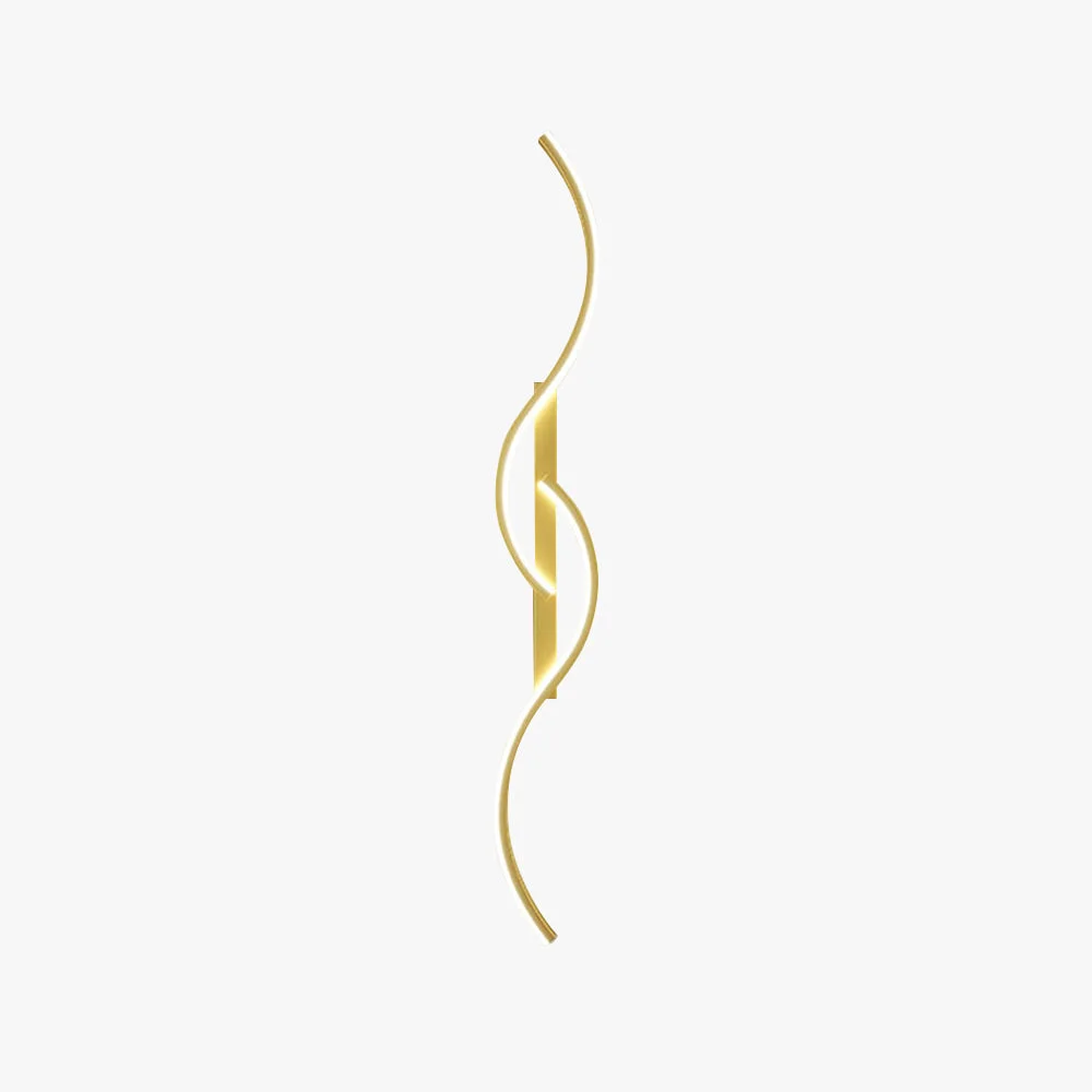 Superior Modern Linear Wave Bedroom Wall Lamp Black Gold Living Room Advanced