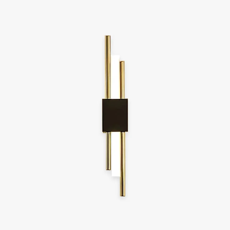 Reusable Alana Modern Bar Metal Acrylic LED Wall Lamp Black Gold Bedroom Detailed
