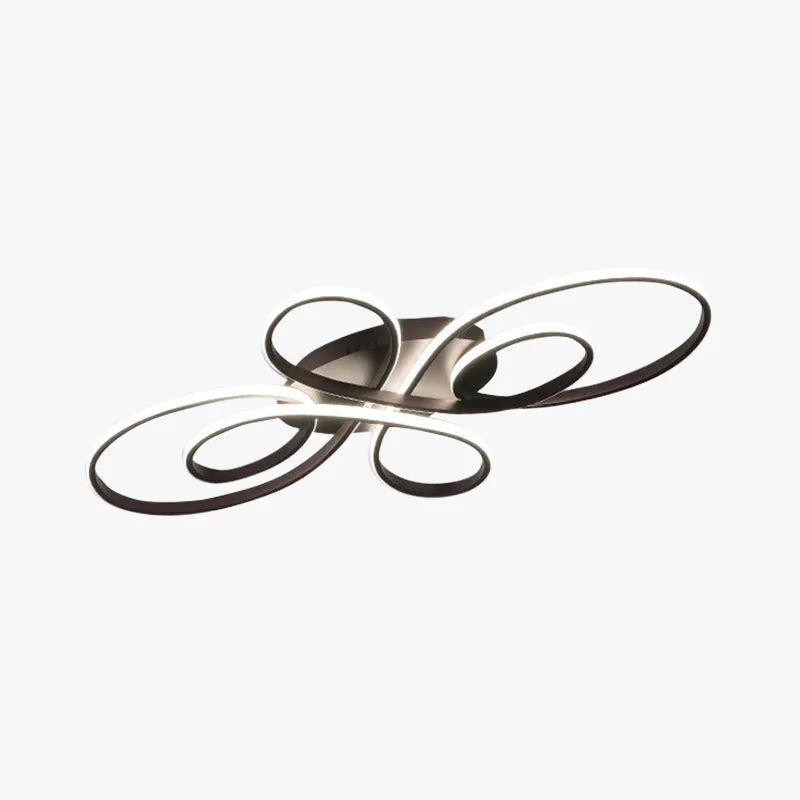 Recyclable Lacey Modern LED Multi Rings Flush Mount Ceiling Light Brown White Easy-to-Use