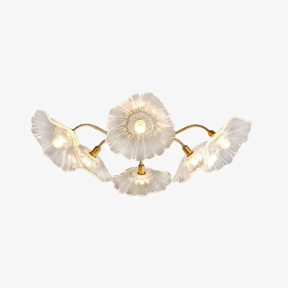 Refined Hailie Modern Flower Ceiling Light Metal Glass Clear Pink Bedroom Sustainable