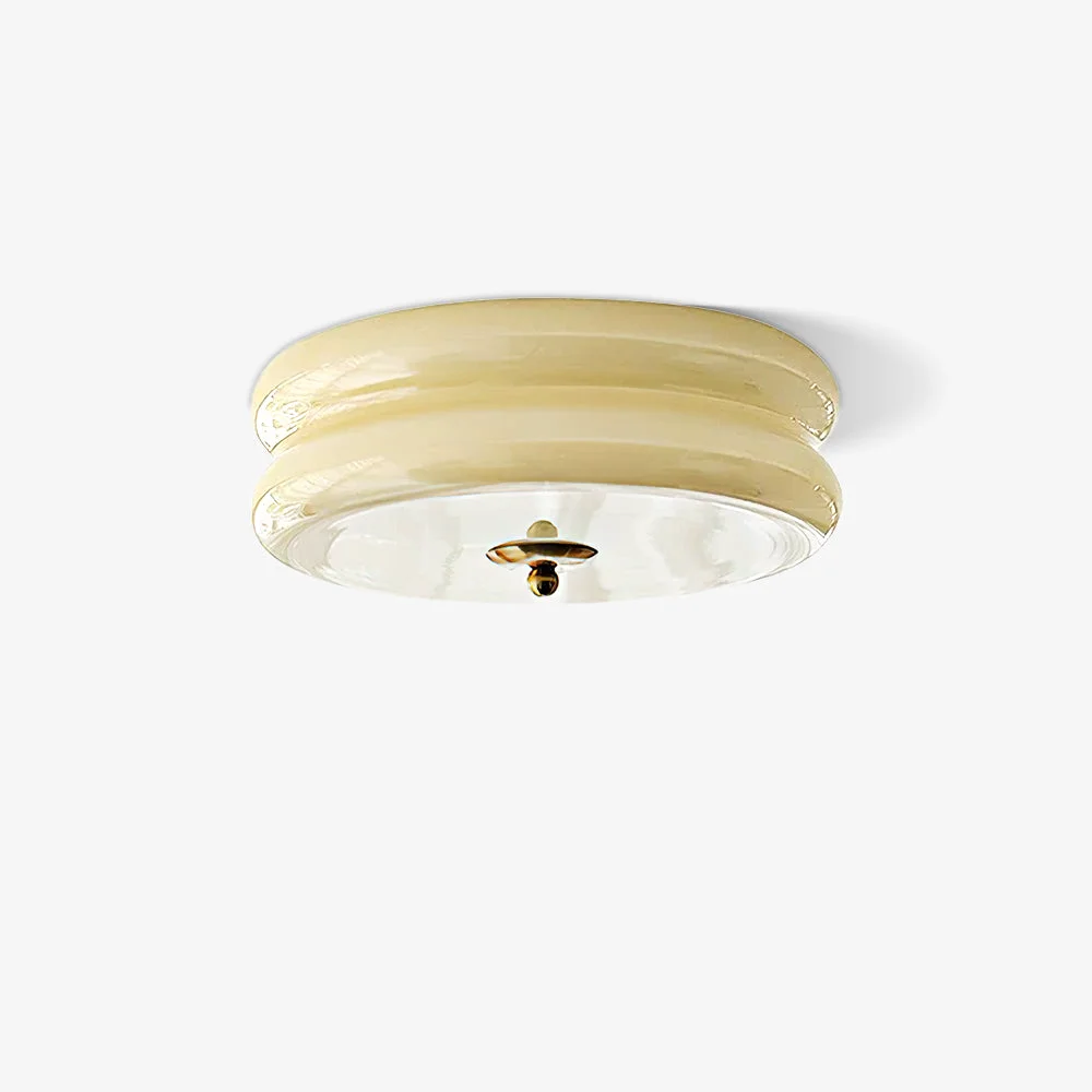 Solid Morandi Modern Round Flush Mount Ceiling Light White Beige Premium Material