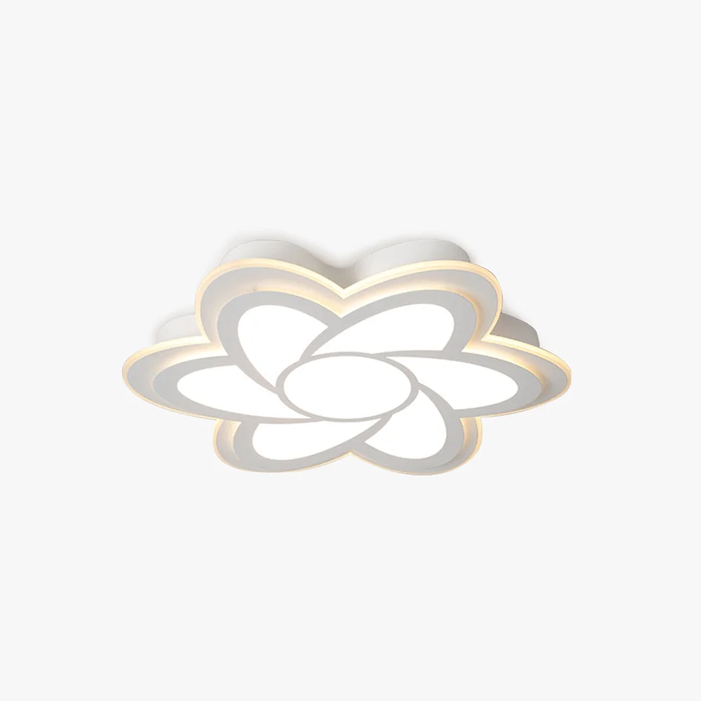 Clean Hana Modern White Flower Flush Mount Ceiling Light Metal Professional