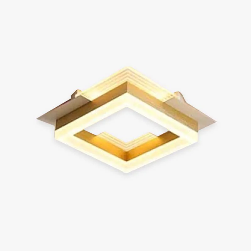 Organic Amos Modern Simple Gold Flush Mount Ceiling Light Square Round Minimalist