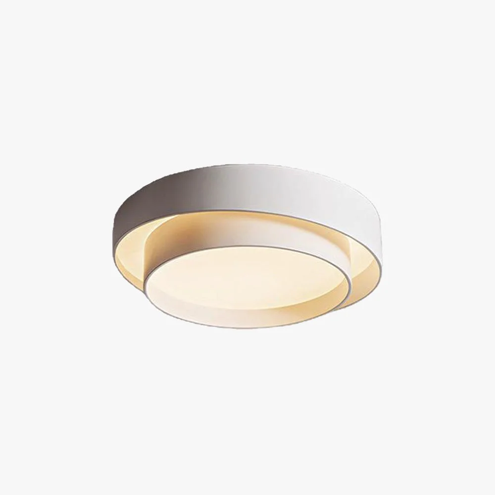 Eco-Friendly Quinn Nordic Art Deco White Circular Flush Mount Ceiling Light Detailed